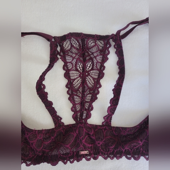 PINK Lace Floral Racerback Pushup Bra - Picture 10 of 11